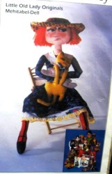 28'' TALL MEHITABEL DELL DOLL, APPLIQUE TOTE ELINOR PATTERN